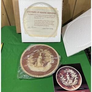 Vntge Incolay Cameo Plate 10” Romantic Poets " She Walks In Beauty" !!!